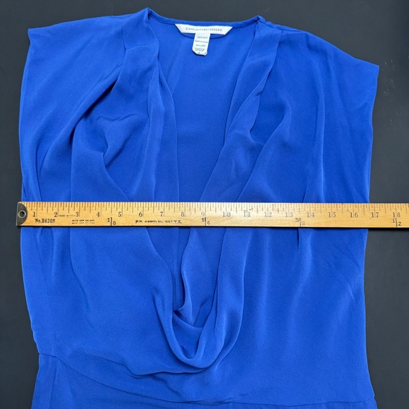 DVF Diane Von Furstenberg REARA Sleeveless Silk‎ Mini Dress Olympic Blue Size 0 - Picture 10 of 15